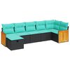vidaXL sofas&aelig;t til haven 7 dele med hynder polyrattan sort