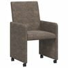 vidaXL Spisebordsstole med hjul 2 stk. Faux suede l&aelig;der M&oslash;rkegr&aring;