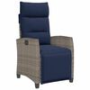 vidaXL havestol med l&aelig;nefunktion og sidebord polyrattan gr&aring;