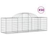 vidaXL buede gabionkurve 50 stk. 200x50x60/80 cm galvaniseret jern