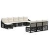 vidaXL Havesofa S&aelig;t 10 stk. Sort polyrattan