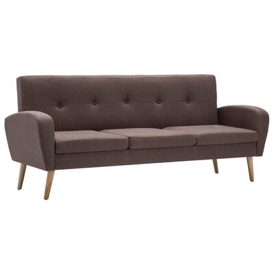 vidaXL 3-personers sofa stof brun