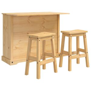 vidaXL K&oslash;kken&oslash; s&aelig;t 3 stk. CORONA Honning Voks 112 x 70 x 91,5 cm