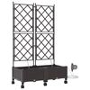 vidaXL Havekrukke med vanding og hjul 2 stk. Brun 80 x 40 x 132 cm PP