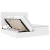 vidaXL Seng med opbevaring og LED Ren Hvid 200 x 200 cm Kunstl&aelig;der