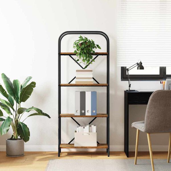 vidaXL Bogreol Gammelt tr&aelig; 60 x 30 x 146 cm Konstrueret tr&aelig;