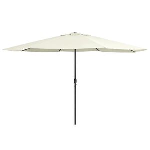 vidaXL parasol 390 cm metalstang sandfarvet