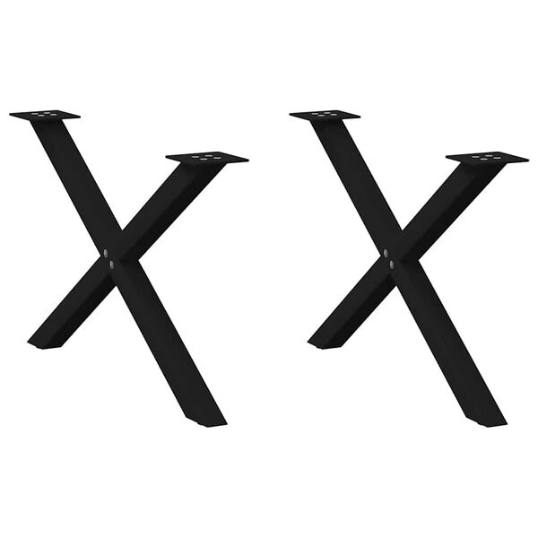 vidaXL sofabordsben X-formet 2 stk. sort 70 x (42-43) cm st&aring;l