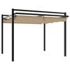 vidaXL pavillon med sammenrulleligt tag 3x3 cm aluminium gr&aring;brun