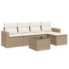 vidaXL sofas&aelig;t til haven 6 dele med hynder polyrattan beige