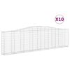 vidaXL buede gabionkurve 10 stk. 400x30x100/120 cm galvaniseret jern