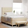 vidaXL Box spring seng med madras Creme 120 x 190 cm Stof