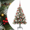 vidaXL Kunstigt juletr&aelig; Gr&oslash;n og hvid 150 cm PVC og metal og plast