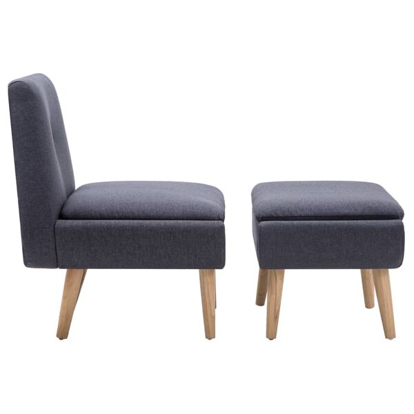 vidaXL slipperstol med fodskammel stof mørkegrå