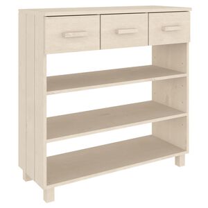 vidaXL konsolbord HAMAR 90x35x90 cm massivt fyrretr&aelig; honningbrun