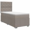 vidaXL Boxmadras med topmadras Gr&aring;brun 100 x 200 cm Stof