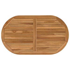 vidaXL Bordplade Oval Massiv Teaktr&aelig; Naturfarvet