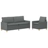 vidaXL Sofa S&aelig;t 2 stk. M&oslash;rkegr&aring; Stof