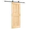 vidaXL Skyded&oslash;r Naturfarvet og sort 80 x 210 cm Massivt Fyrretr&aelig;