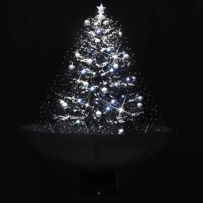 vidaXL juletræ med snefald paraplyfod 75 cm PVC sort