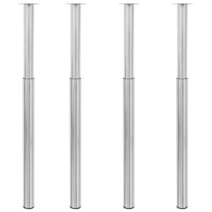 vidaXL teleskopiske bordben 4 stk. rustfrit st&aring;l 710 mm-1100 mm