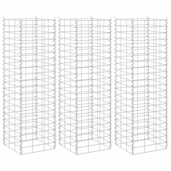 vidaXL gabion-højbede 3 stk. 30x30x100 cm jern