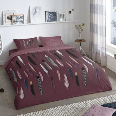 Good Morning sengetøj FEATHERS 155x220 cm bordeauxfarvet