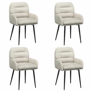 vidaXL Spisestole 4 stk. Fl&oslash;jl Cremefarvet 59 x 59,5 x 90 cm