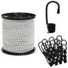 vidaXL Bungee Snore med Krog 4 mm Sort og Hvid PP og gummi