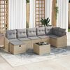 vidaXL Havesofa S&aelig;t med pude 8 pcs Beige 55 x 62 x 69 cm Poly rattan