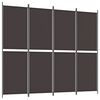 vidaXL 4-panels rumdeler 200x220 cm stof brun