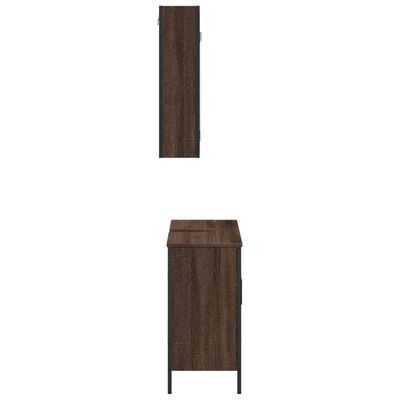 vidaXL møbelsæt til badeværelse 2 dele konstrueret træ brunt egetræ