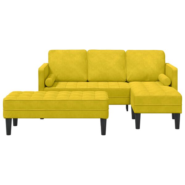 vidaXL Sofa S&aelig;t med pude 2 pcs Gul Polyester
