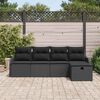 vidaXL Havesofa S&aelig;t med pude med opbevaring 5 pcs Sort Poly rattan