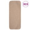 vidaXL skridsikre trappem&aring;tter 15 stk. 60x25 cm rektangul&aelig;r beige