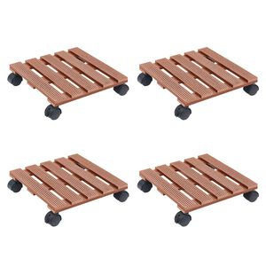 vidaXL plantevogne 4 stk. 30x30x7,5 cm WPC brun