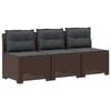 vidaXL 3-personers havensofa med puder i rattanlook 3-personers PP