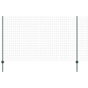 vidaXL Eurohegn med stolpe 10 x 1,4 m PVC-belagt st&aring;l Gr&oslash;n Mesh