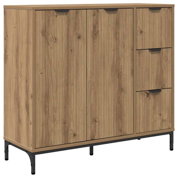 vidaXL Sideboard Artisan Egetr&aelig; 89,5 x 33 x 82 cm Konstrueret tr&aelig;