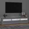vidaXL tv-bord med LED-lys 180x35x40 cm grå sonoma-eg
