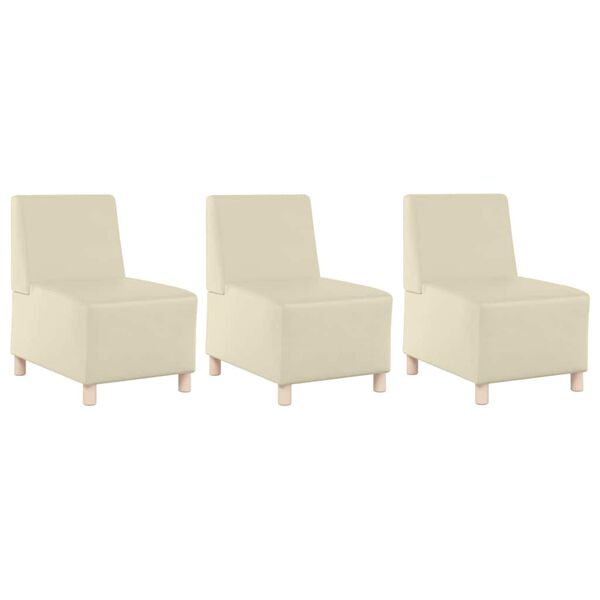 vidaXL Modulsofa enhed uden arme 3 pcs Creme 55 x 74 x 82 cm