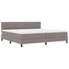 vidaXL Box spring seng med madras med LED Gr&aring;brun 200 x 200 cm Stof