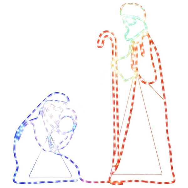 vidaXL Maria og Josef julefigur 264 LED'er 40x55&38x100 cm