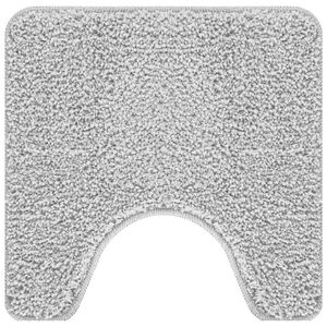 vidaXL Skridsikker badeværelsesmåtte med toiletudskæring Grå