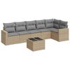 vidaXL sofas&aelig;t til haven 7 dele med hynder polyrattan beige