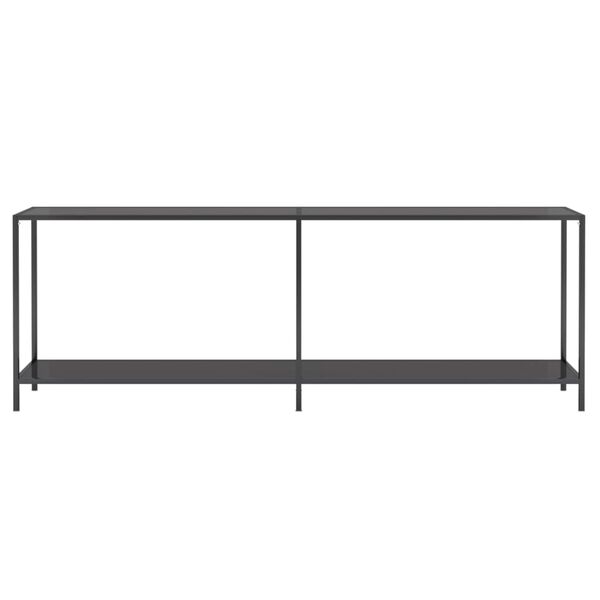 vidaXL konsolbord 220x35x75,5 cm h&aelig;rdet glas sort