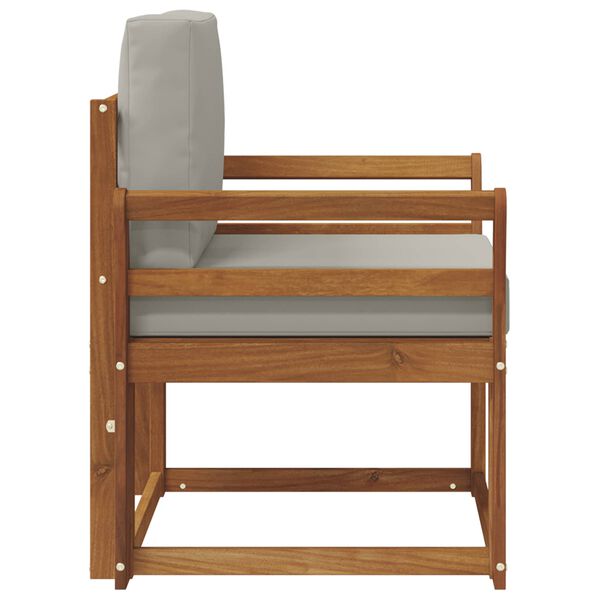 vidaXL Udend&oslash;rs sofa Soli Akacietr&aelig; og polyester Naturlig og lys gr&aring;