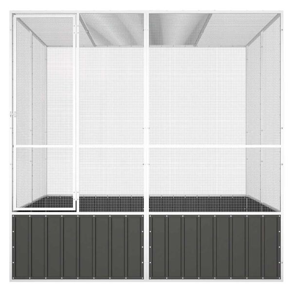 vidaXL fuglebur 213,5x217,5x211,5 cm galvaniseret stål antracitgrå