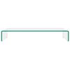 vidaXL TV-bord/monitorstand i klart glas 80x30x13 cm