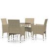 vidaXL spisebordss&aelig;t til haven 5 dele polyrattan beige